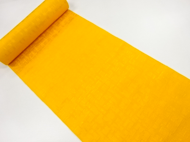 JAPANESE KIMONO / ANTIQUE BOLT FOR HASSUN OBI / WOVEN ABSTRACT PATTERN